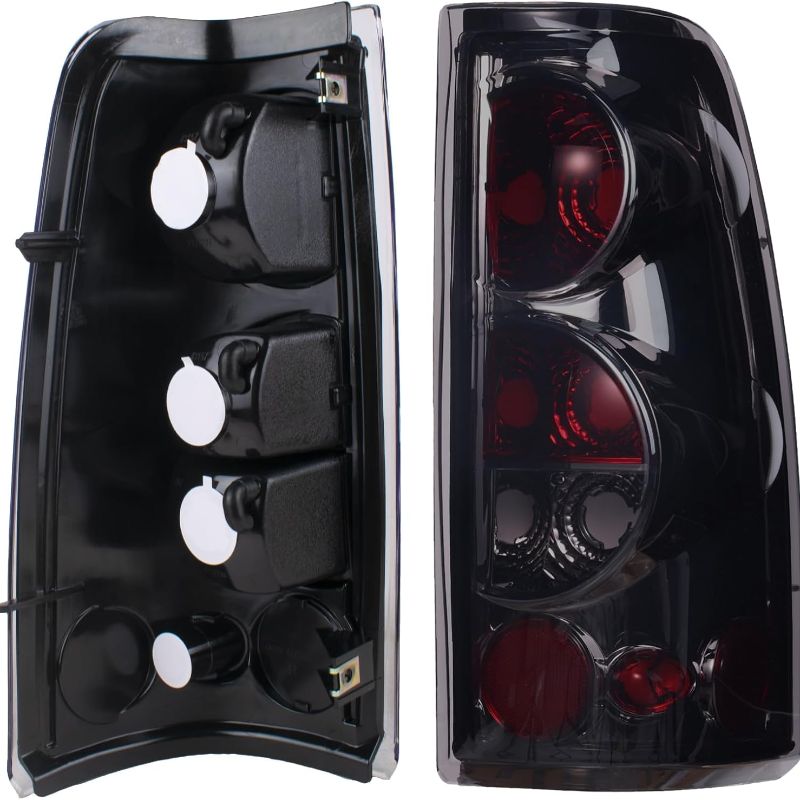 TEMU Pair Of Tail Lights For Chevy Silverado 1500/2500/3500 1999-2006 For Sierra 1999-2002 | Black Housing With Clear/smoked Lens | Side Car Lights