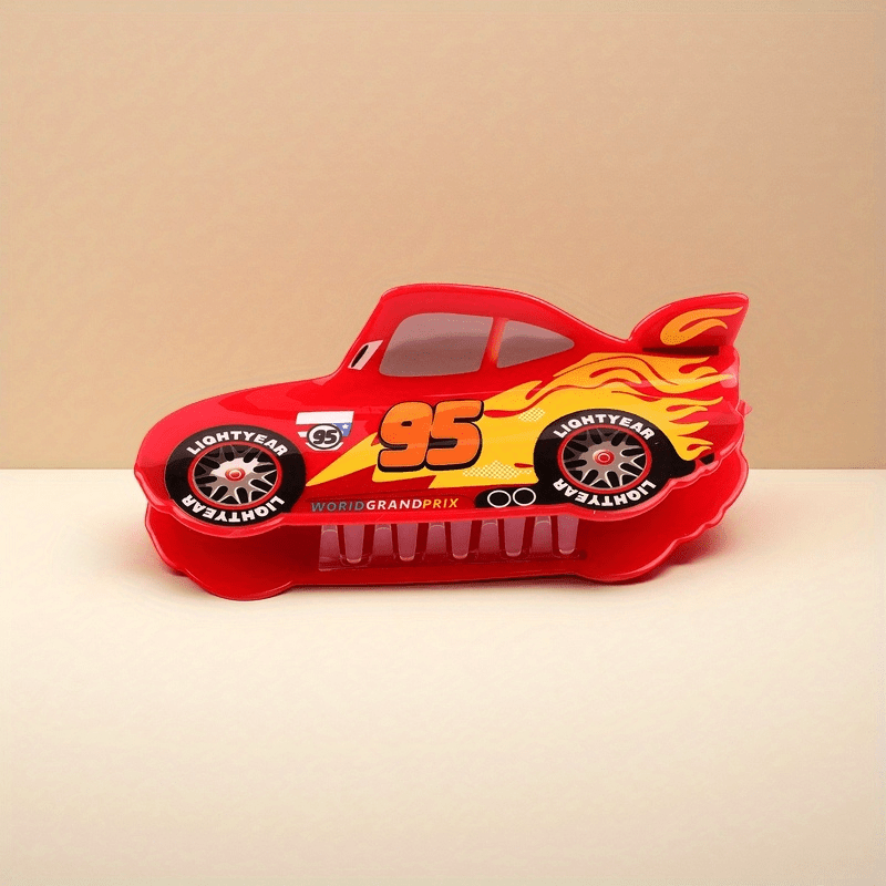 TEMU Lightning Hairpin - Cute Cartoon Car Shape, Red & Design, Acrylic, Women's Hair Accessories, Ideal Gift For Cartoon Fans, Hair Accessory | Cartoon | Durable Hairpin