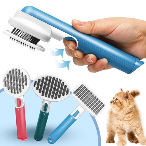 pet comb automatic hair removal comb grooming self cleaning massage comb removes loose and dead removal comb
