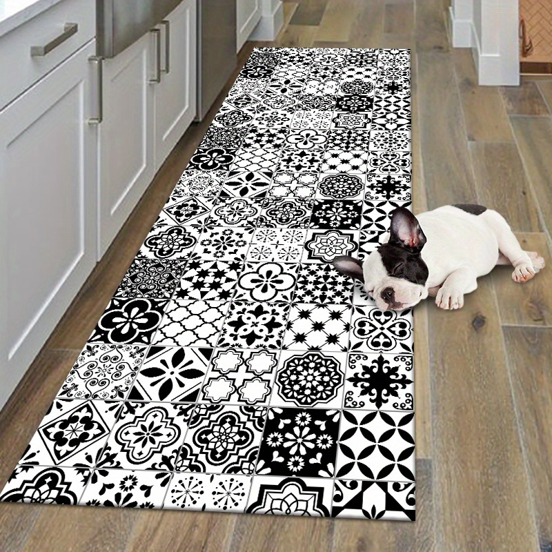 1pc Bohemian Style Pattern Kitchen Mat - Rectangular Floor Mat, 1000g Per , 0.5cm Thick, 100% Polyester Fiber, Perfect For Kitchen, Bedroom, Living Room, And Bathroom Decor