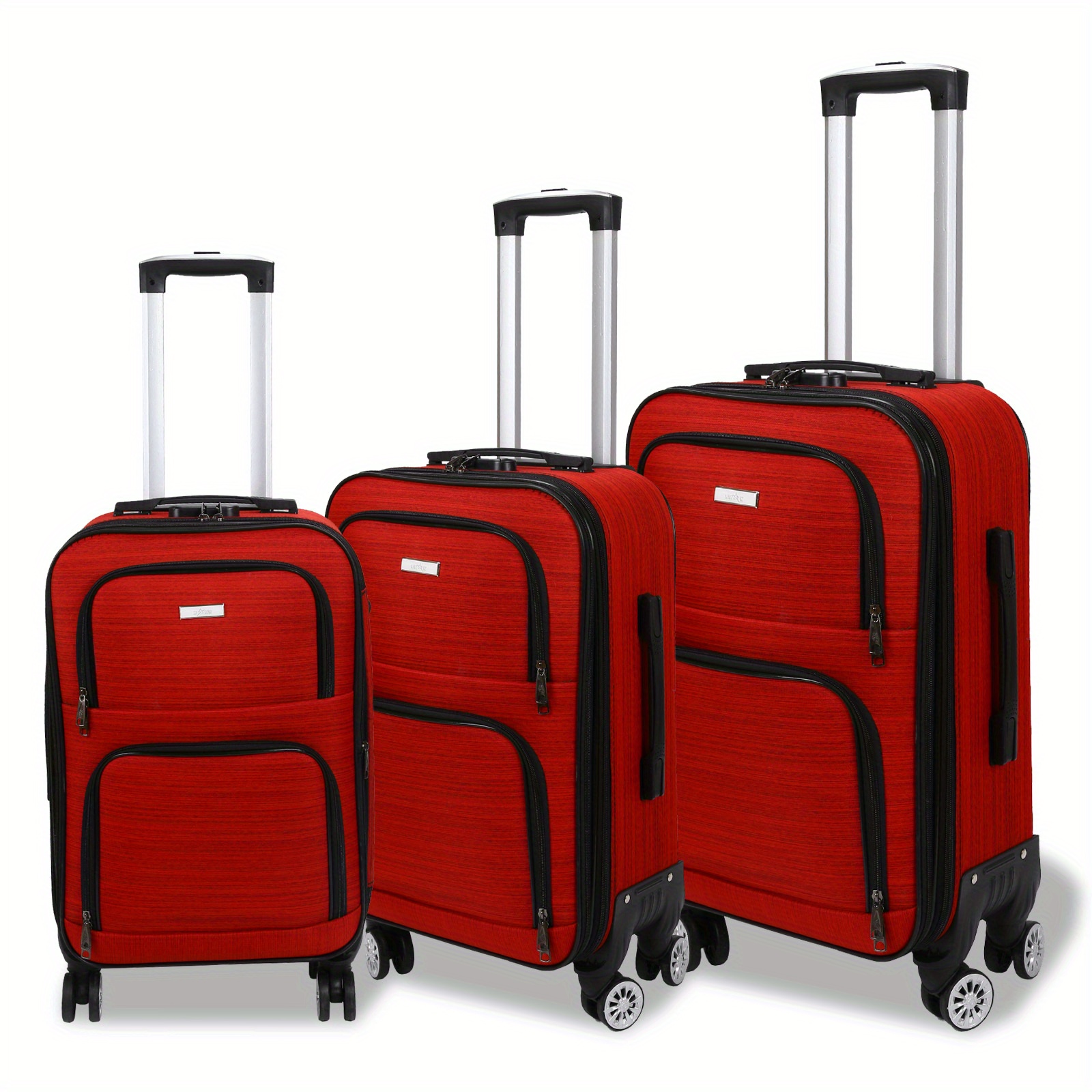 TEMU Ensemble de bagages extensibles 3 pièces en tissu Oxford chic (20/ 24/ 28") - Roues pivotantes à 360°, légères et résistantes aux rayures |