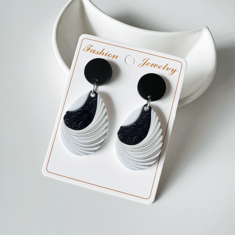 Women's Artistic Textured Wave Water Drop Earrings
