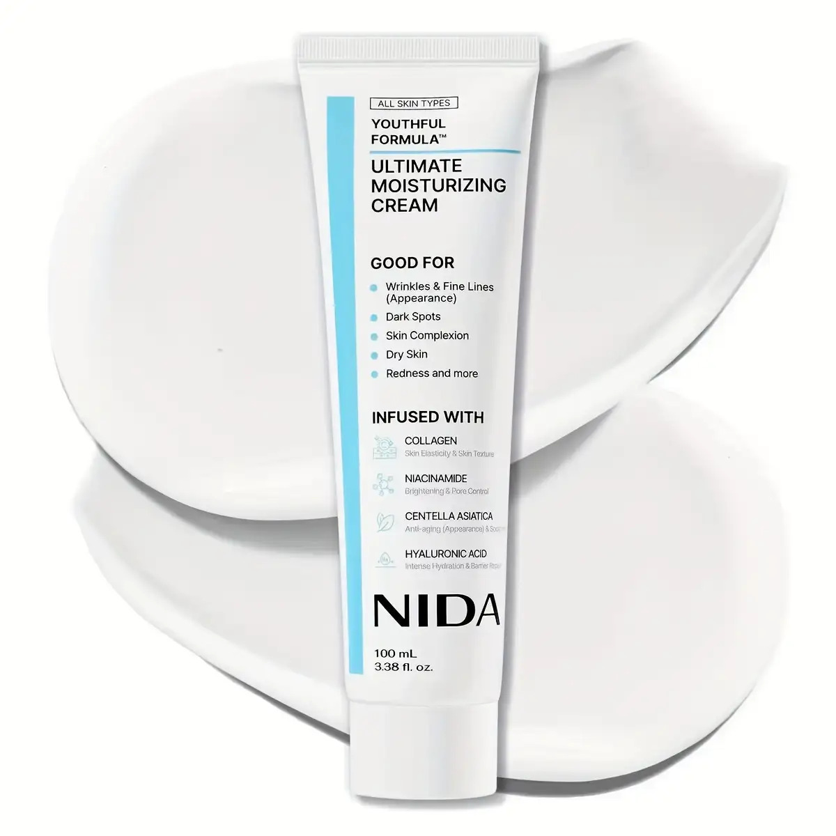 imagen del artículo 2pcs/  crema hidratante   -     con colágeno, niacinamida, ácido hialurónico y   de centella asiática, para piel   y beige  , no grasa y de rápida absorción, adecuada para todo tipo de piel beige  , paso de   de la piel, empaque  , producto de