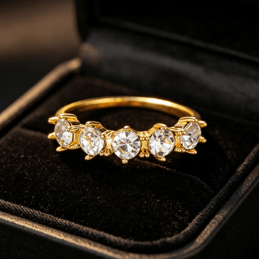 Women's Bohemian Style Copper Ring with Cubic Zirconia