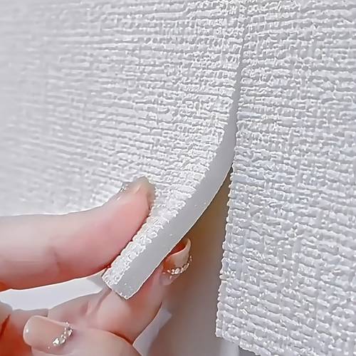1 roll self thermal and soundproof wallpaper high temperature resistant suitable for home office bedroom bathroom modern easy thermal and sound insulation board tear and stick installation no required
