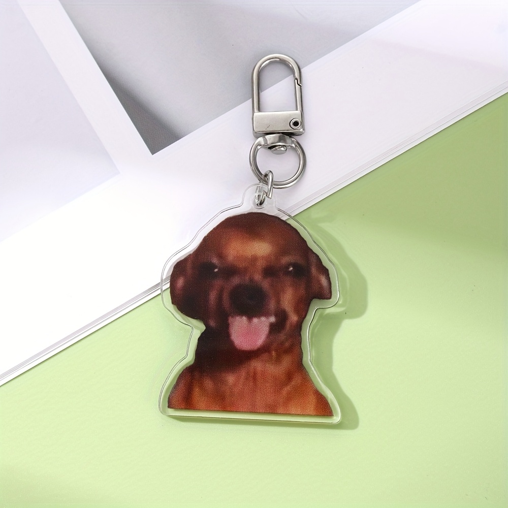 Cute Acrylic Keychain, Fierce Dog Shape Pendant