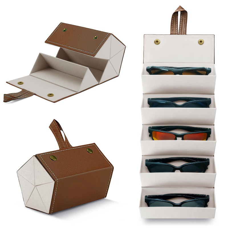 TEMU 1-pack Foldable Sunglasses Organizer - Travel Glasses Case For Pairs, Portable Eyeglass Storage With , Space-saving Holder For Home, Office &