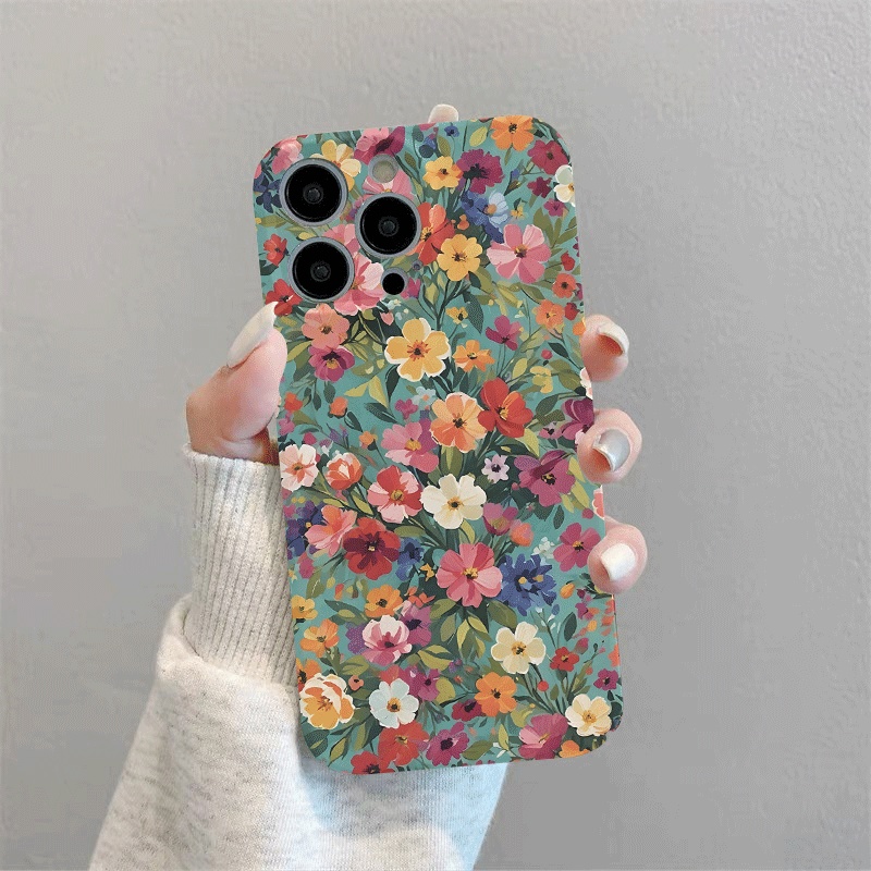 TEMU Phone Case - A Colorful Floral Phone Cover, Uniquely Slim And Designed To Provide Shock Resistance, Compatible With Various For Iphone Including