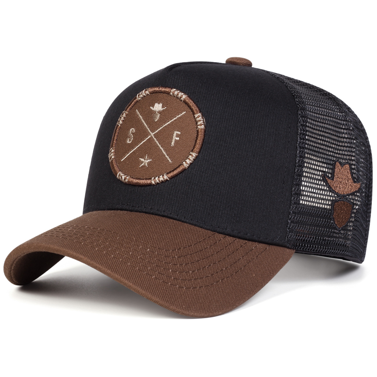 TEMU Casquette de baseball SF Star pour hommes, 5 panneaux, chapeau en , extérieur, réglable, mode, décontractée, pour les , les fêtes et en été
