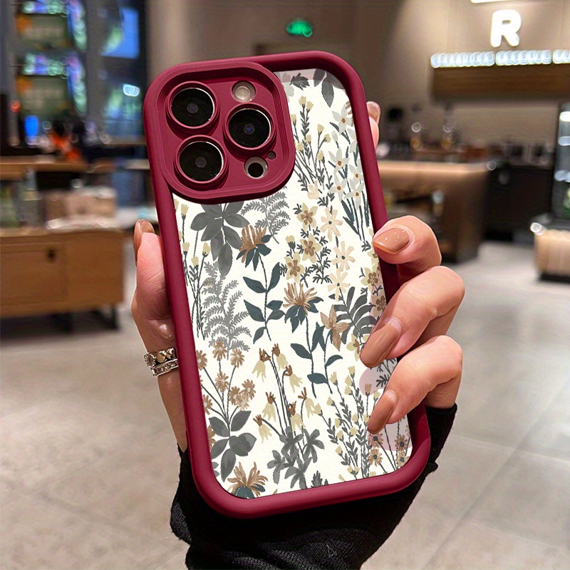 Vintage Floral Art Phone Cover - Soft Silicone, Shockproof, Full-Body Protection for iPhone 16 Pro Max, 15 Plus, 14, 13, 12, 11, XR