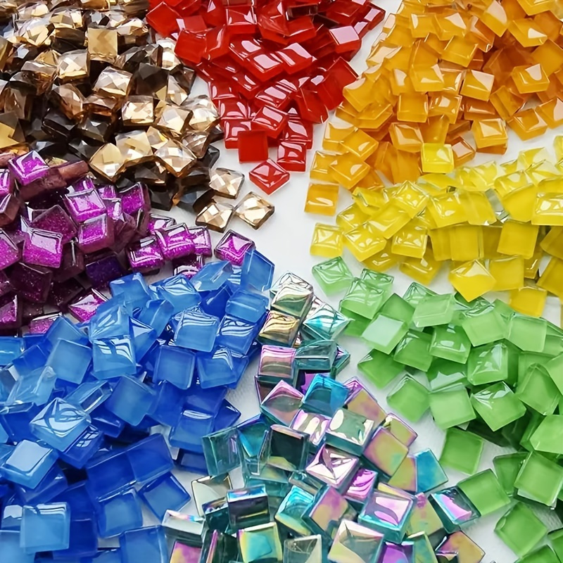 

200/550 Handmade Colored Crystal Glass Mosaic Tiles For , Painting, And Jewelry Crafting - Square Ceramic Tiles For Decoration.