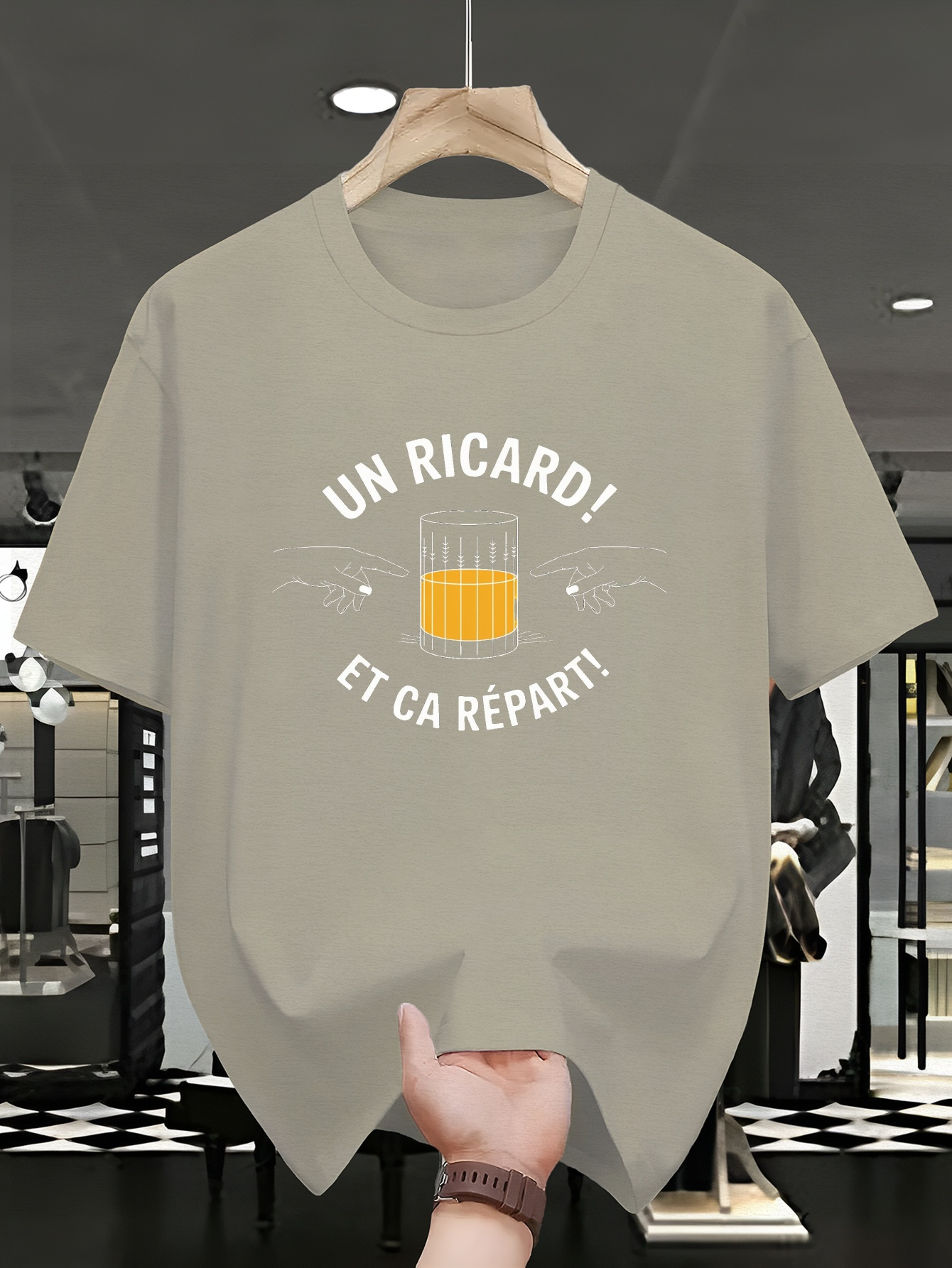 mens casual short sleeve graphic t shirt black summer tee with un   glass yellow   humorous french text design lightweight breathable fabric machine washable everyday shirt round neckline shirt