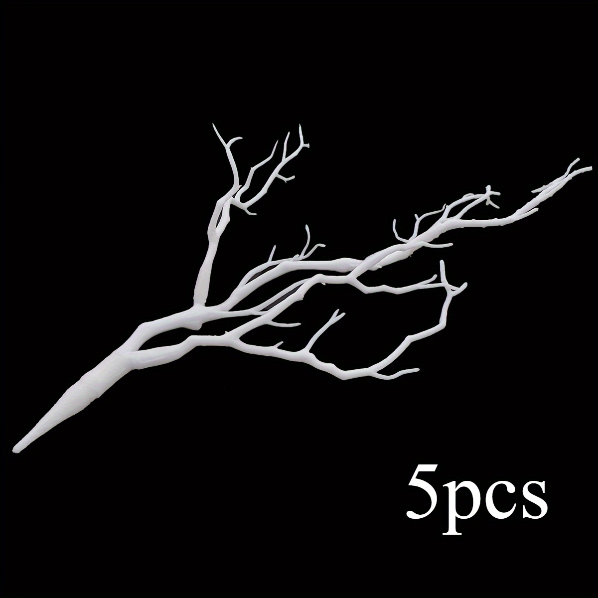 Image of 5pcs Plastic Artificial Dried Plant Branches White Wedding Home Decoration Simulation Tree Decoration For Wedding With Engasynthetic Gemstoneent, Home Decoration