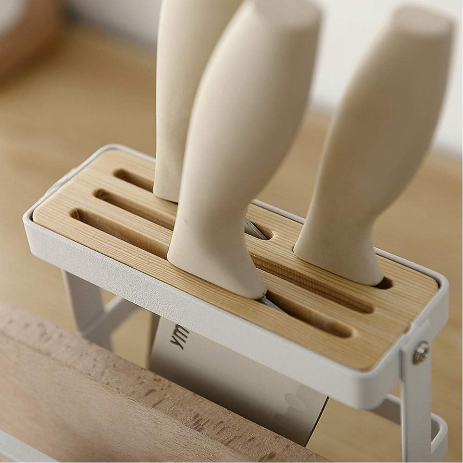 1pc knife holder kitchen cabinet knife holder without knives universal metal knife block cutting board organizer kitchen storage organizer details 3