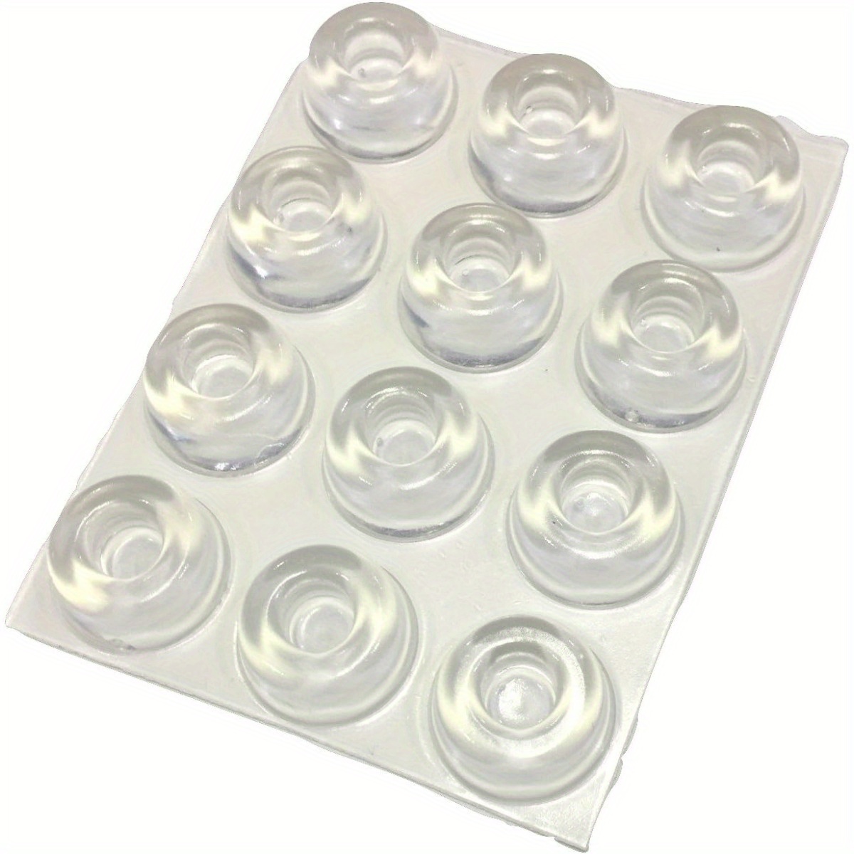Image of Small Clear Door Knob Bumpers (set Of 12) - Self Adhesive Door Stoppers Wall Protectors Rubber Feet For Speakers, Electronics, Furniture