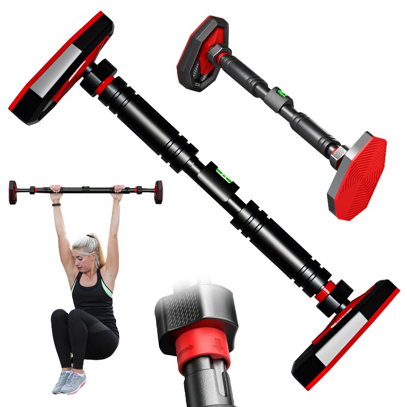 Pull-up Bars For Strength Training, Designed For Doorways, Featuring Adjustable Frames. Portable Bars Do Not Screws And Can Support Up To 440lbs, Equipped With A Locking Mechanism For Stability During