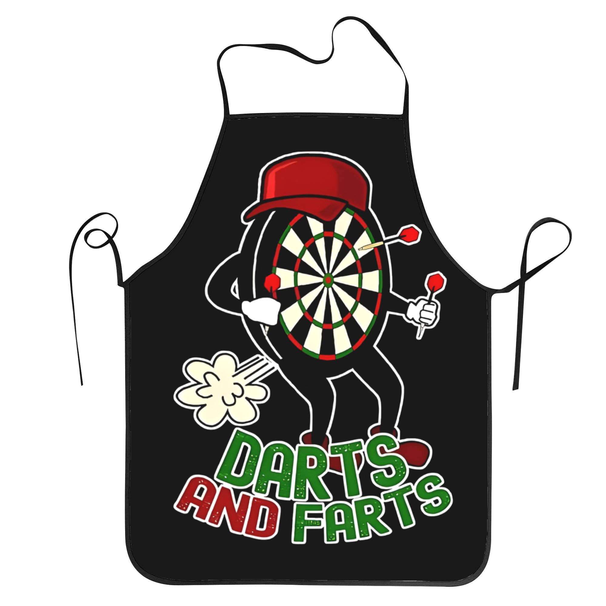 TEMU 1pc Fun Dart Theme Apron With Dartboard And Dart Patterns - Humorous Dart Player Chef Apron, Unisex, Suitable For Kitchen Cooking, Dart Parties,