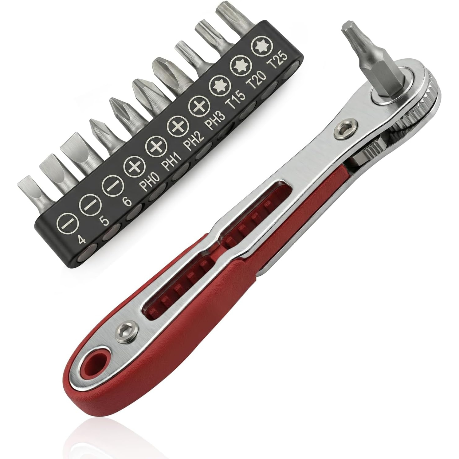 TEMU 11pcs Right Angle Screwdriver Set With Mini Ratchet Handle, Magnetic Bit Holder For Tight Space Automotive, Electronics & Diy Repair
