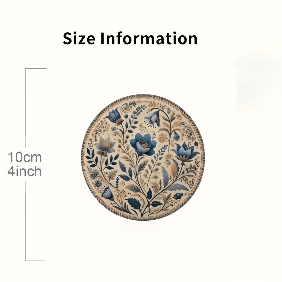 TEMU 4pcs Set Of Wooden Blue And White Floral Coasters, Material: Wood, Size: 3.94 Inches X 3.94 Inches, Easy To Clean – A Choice For Decorating
