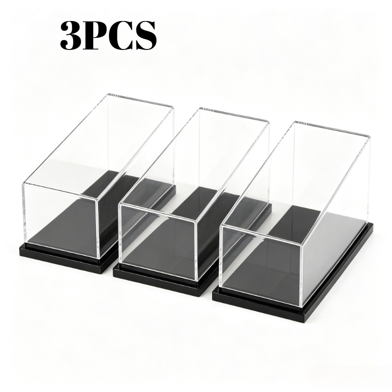 TEMU 3/1pcsclear Acrylic Display Case With , Dustproof Transparent Model Car Display Box, Assemble Collectible Storage Showcase For Diecast Vehicle,