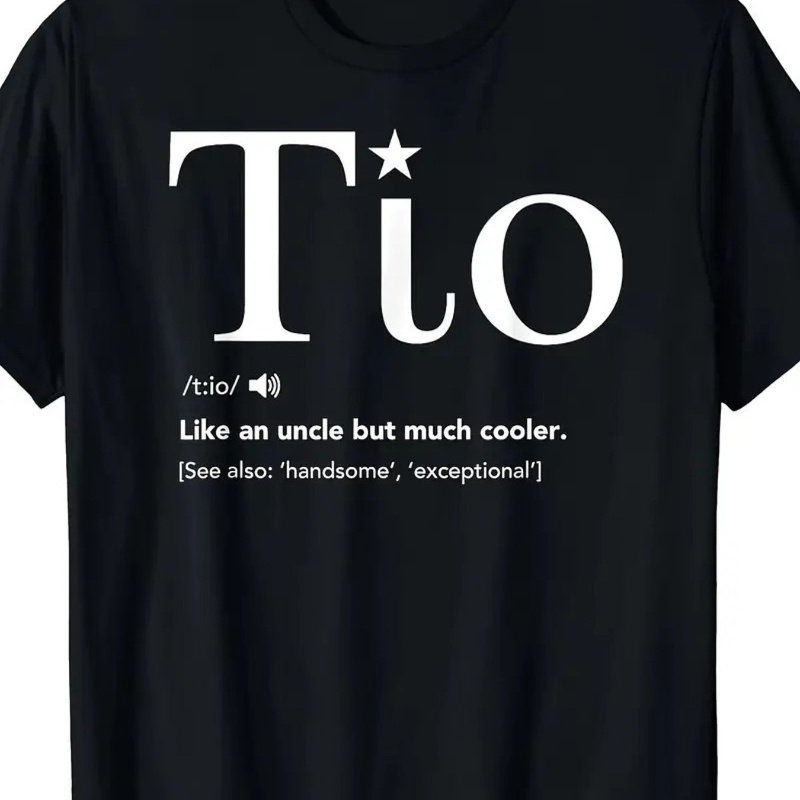 Funny Uncle Print Cotton T-Shirt for Men