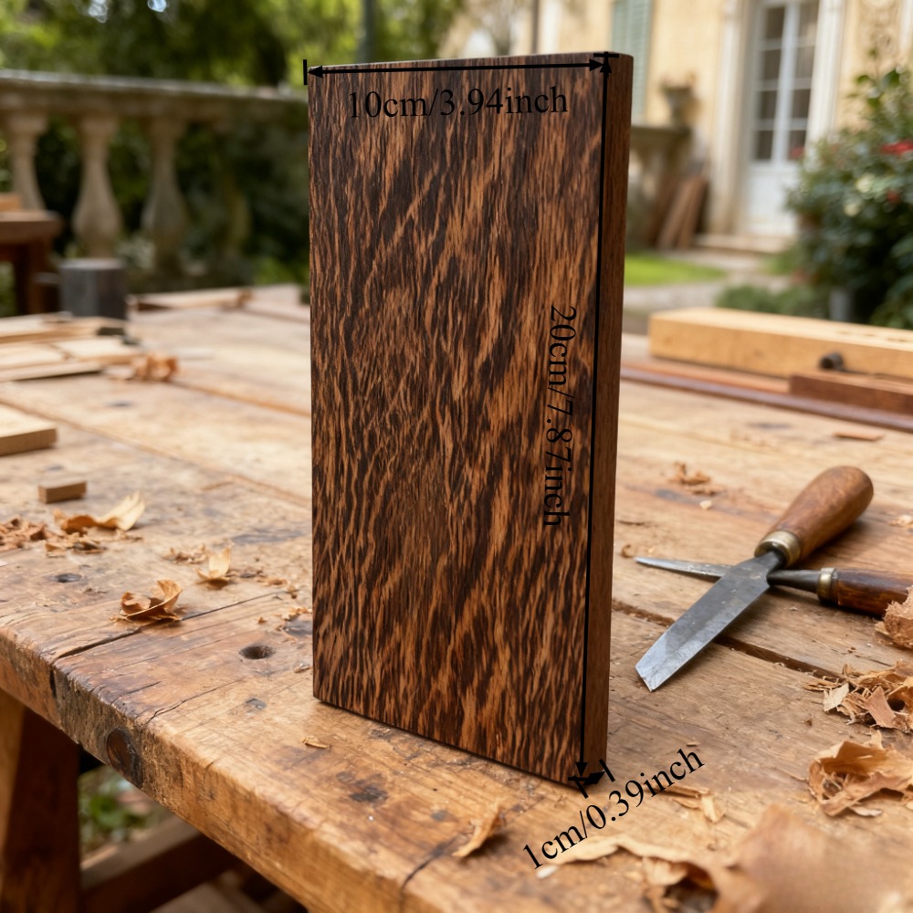 Image of 1pc African Wenge Wood Hardwood - 20*10*1 Cm, , Unfinished Industrial Material, Suitable For Home Decoration And Model Building, Home Decor Projects|multi-functional Craft Material|pyrography