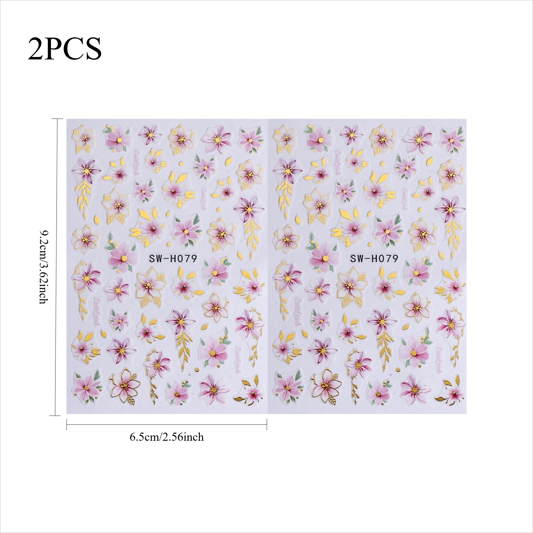 Image of Set Of Floral 3d Nail Art Stickers Featuring Spring Flower Designs, Cherry Vines With A , Self-adhesive For Easy Application, Perfect For And Nail Art Supplies