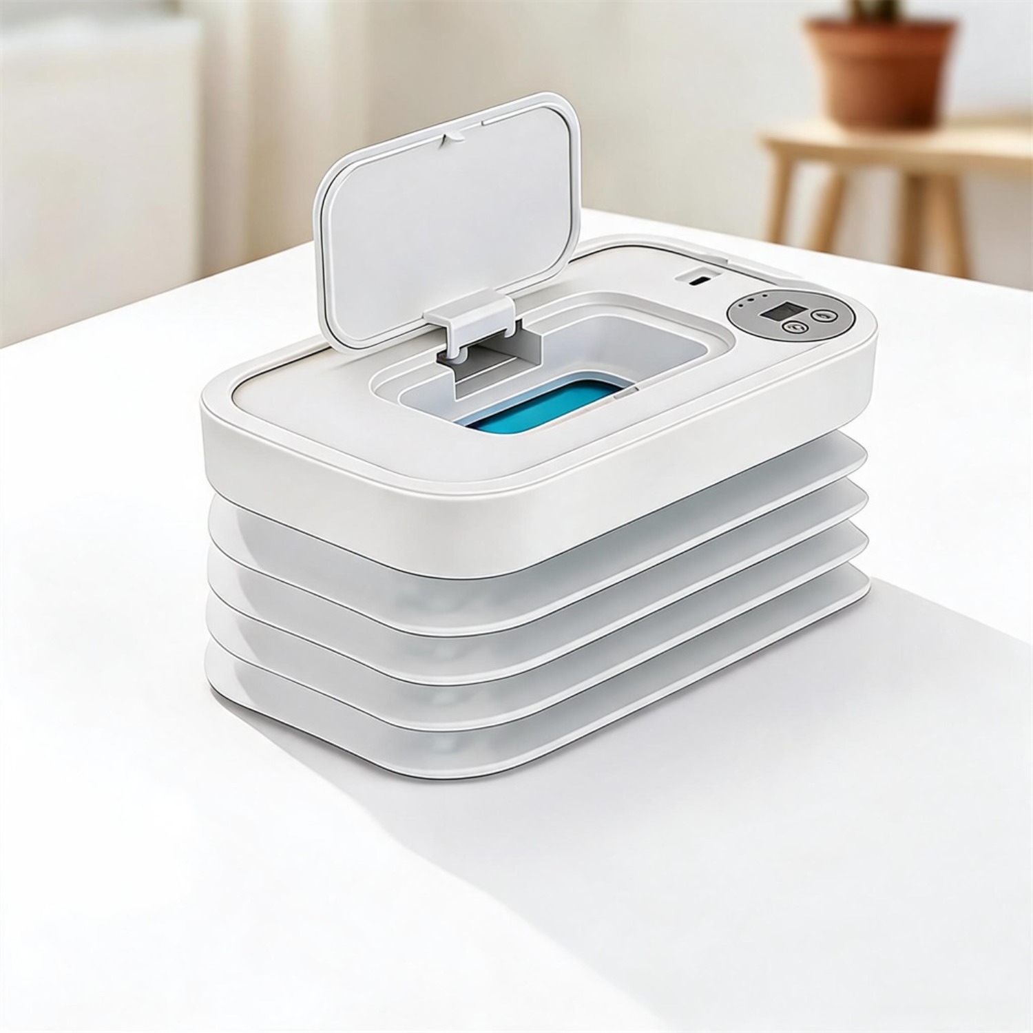 Image of Car Wet Wipe Box With Foldable, Portable Design; Suitable For Home, Vehicle, And Outdoor Travel Use