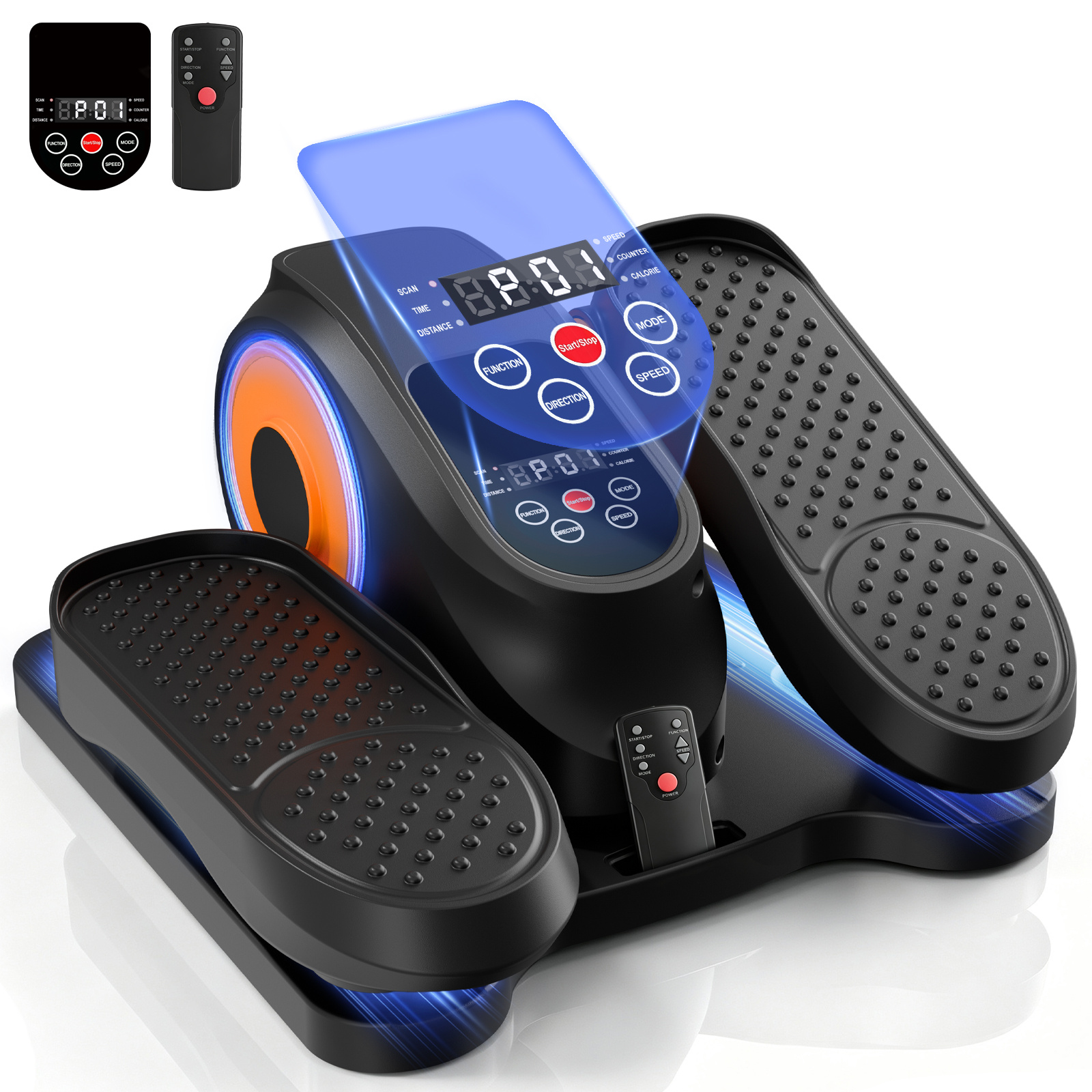 TEMU Electric Under Desk Elliptical Machine, P1- Auto Programs 12 Adjustable Seated Pedal Exerciser With Remote & Lcd Display, Quiet Portable Low-,