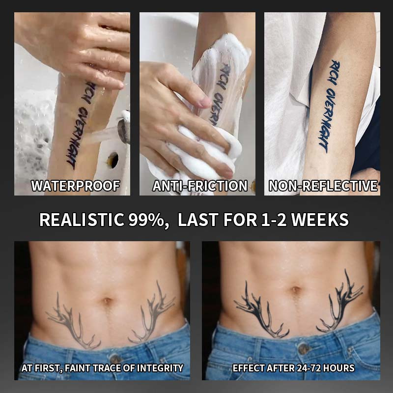 1pc deer antler waterproof temporary tattoo sticker long Temu Cyprus