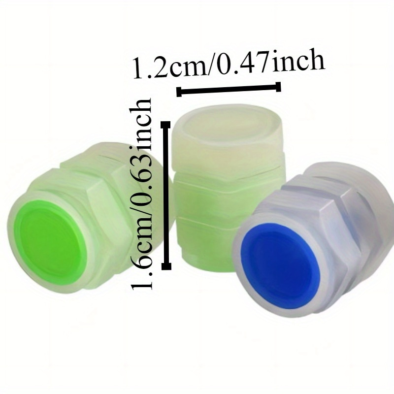 6-Pack Glow-in-the-Dark Valve Caps - Bright Neon Green Tire Decorations, Non-Slip Grip, Fit for Cars, Motorcycles, Bicycles - Night Riding Safety Accessories for Enhanced Visibility & Style, Motorcycle Customization, Eyecatching Design, Sturdy Construction, Bike Commuters