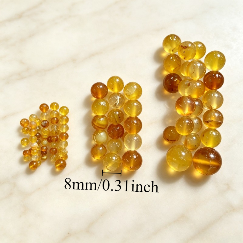 TEMU Perles rondes en agate d', perles en vrac en naturelle de haute brillance pour fournitures de bijoux, composants pour collier, bracelet, boucle