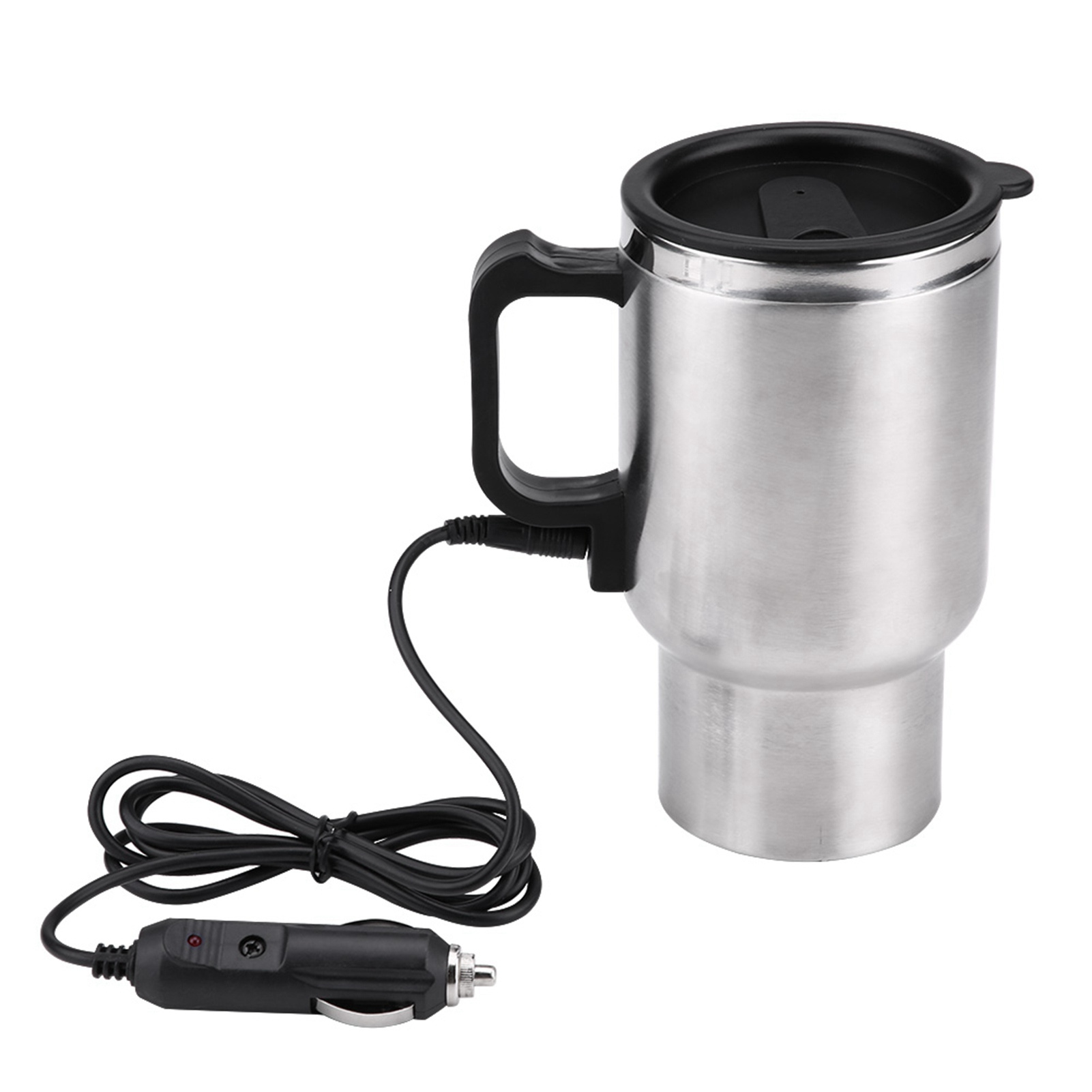 12v 450ml electric car cup stainless steel travel mug with heating function for coffee tea 60w lighter plug 16x8 5cm