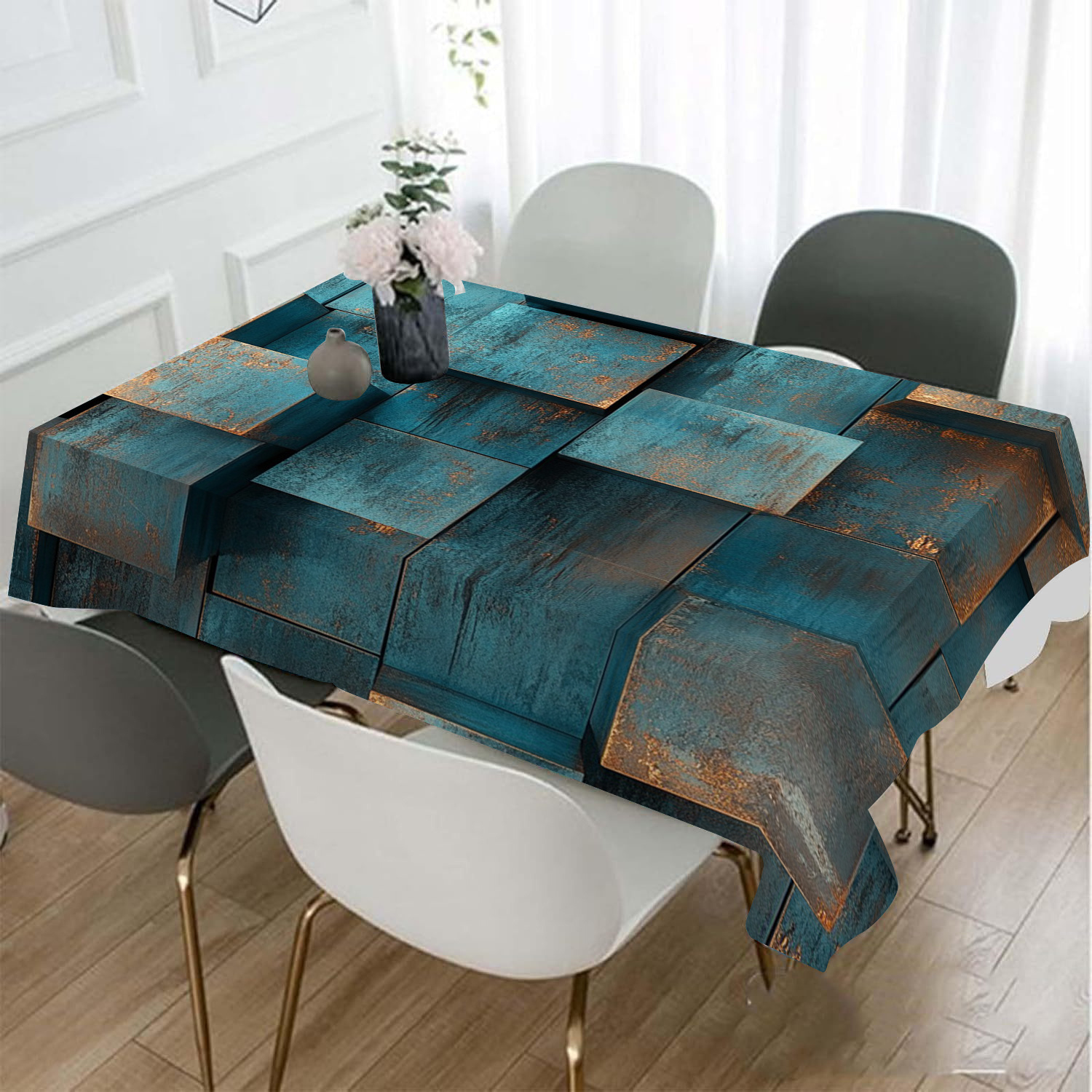 

Nappe à Carreaux Reliefée 1pc - , Housse Rectangulaire -Poussière Fêtes & Décoration de