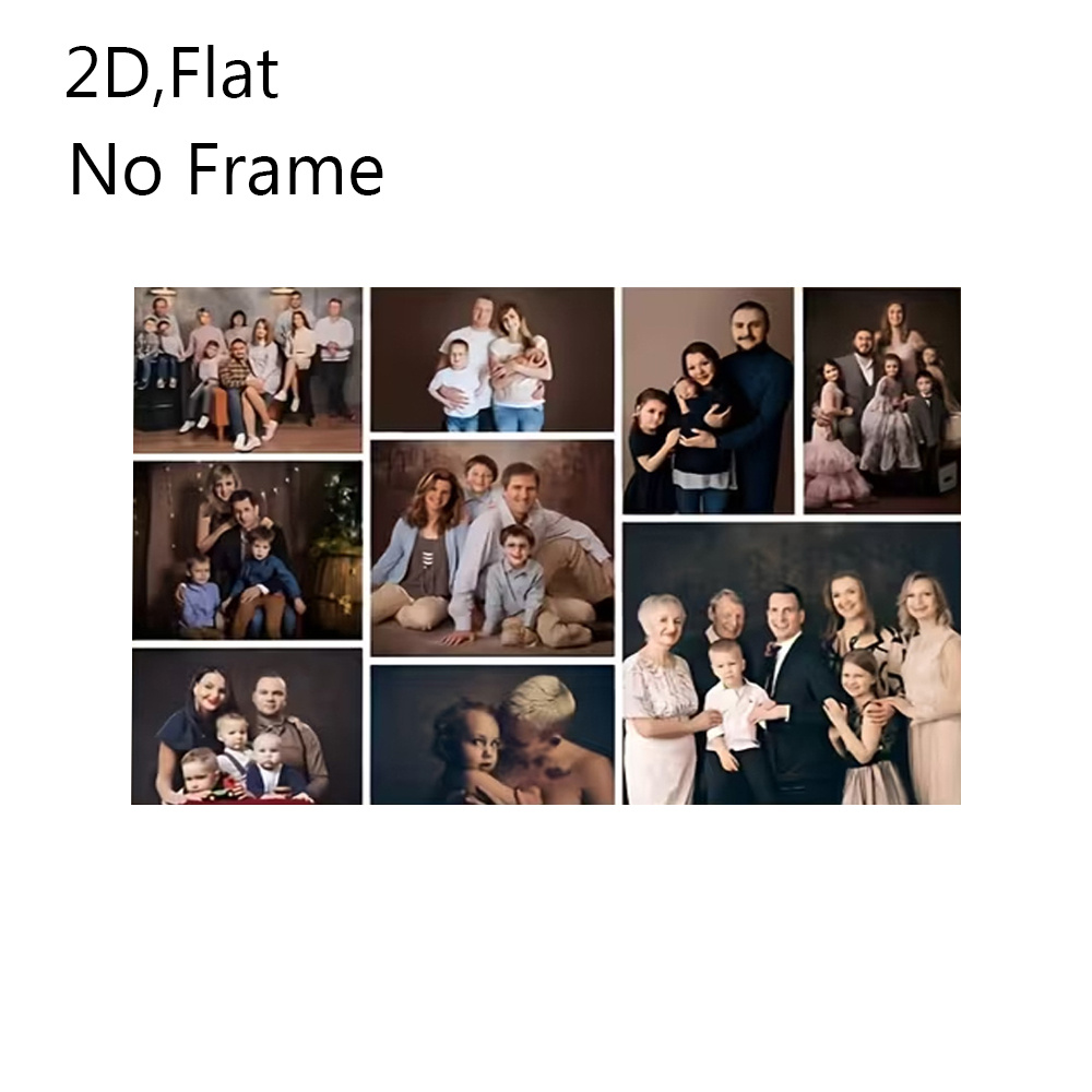TEMU 2d Flat, 1pc Unframed Or Framed Wall Art Posters & Prints, Custom Canvas Painting, Personalized Photo Collage Wall Art, & Couple Portrait, Decor
