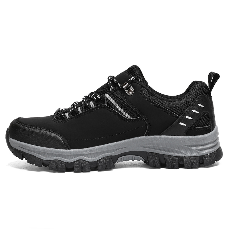 mens   slip resistant   sneakers lightweight breathable low top ankle support with arch cushioned insole grey navy for outdoor hiking non slip rubber sole versatile for   hiking boots 2