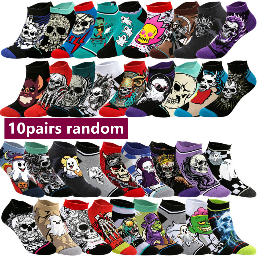 TEMU 10pairs Random Men Women Street Hip Hop Novelty Funny Anime Cartoon Crew Socks Graphic Tube Socks Daily Skate Travel School Party Cosplay