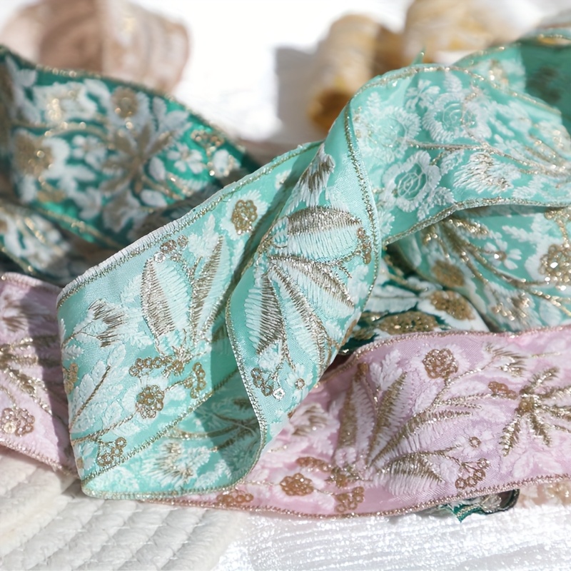 Golden Thread Lace Ethnic Style Embroidery Ribbon