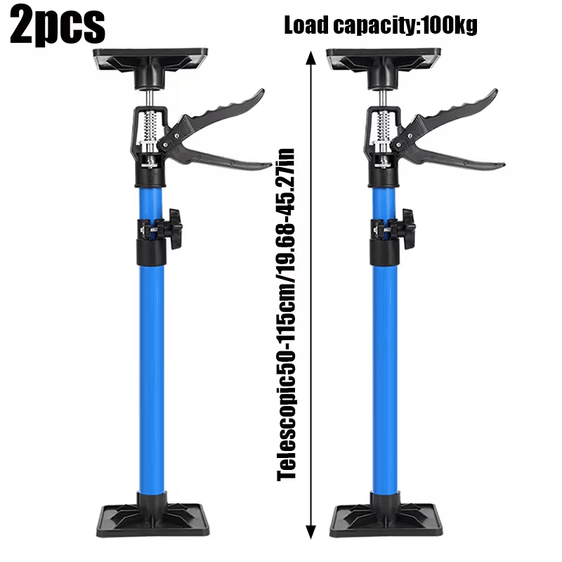 2pcs Adjustable Telescopic Support Rods Nylon Plastic 50 To 115 Cm For Cabinet Installation Or Home Renovation Blue