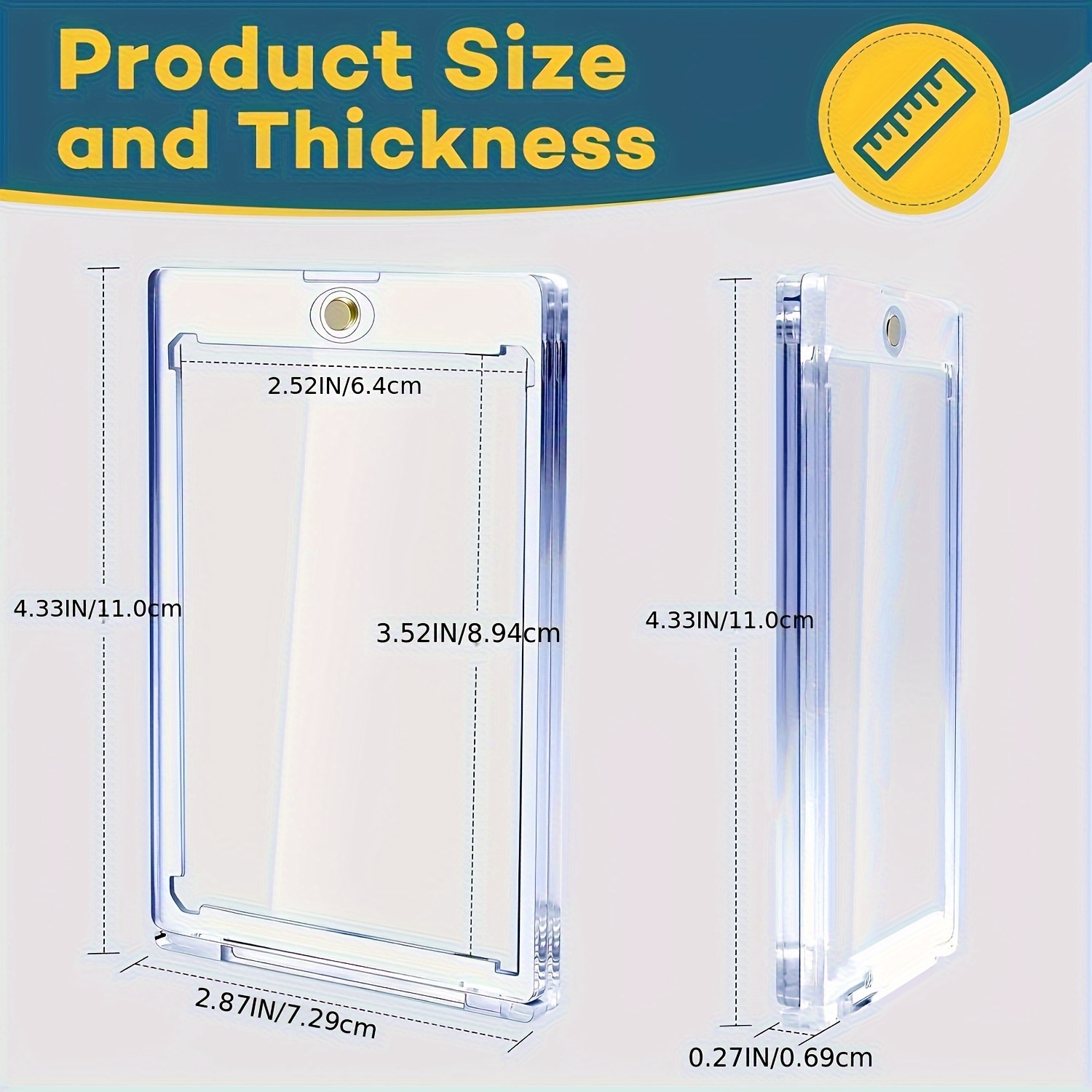 35pt Ultra-Clear Magnetic Card Holder with UV Protection, Diamond Corners Design - Hard Plastic Storage Case for Trading Cards, Baseball Cards & Collectibles - Secure Display & Durable Protection, Playing Card Storage Case, Sleek Organizer, Sturdy Construction, Hobbyist OrganizerOpen in new tab.