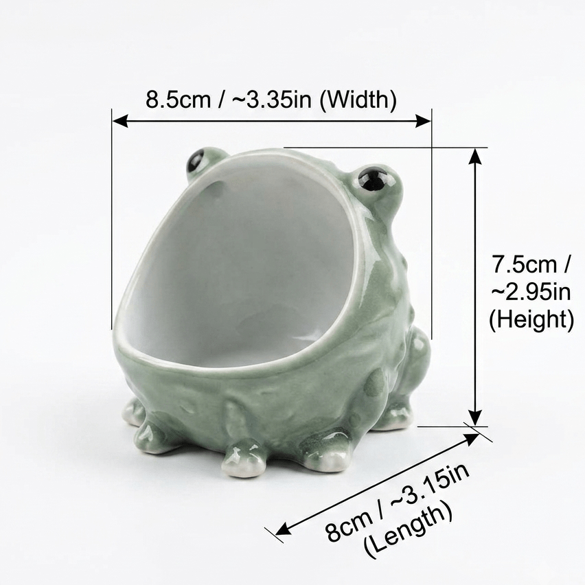 TEMU Mignonne Grenouille Verte à Bouche Ouverte, Plat Récipient Porte-Bijoux, Petit Porte-Bibelots, Plateau à Bagues, Bol de Rangement pour Pièces et
