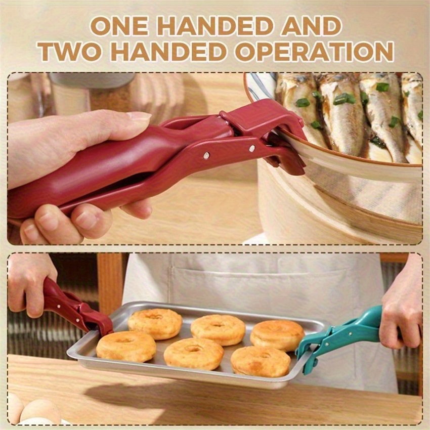 2 4pcs heavy duty heat resistant tongs up to 446 f 230 c non slip bowl pot tray clips for oven air fryer stove grill single hand operation with anti slip base ideal for home and professional kitchens Product details 3