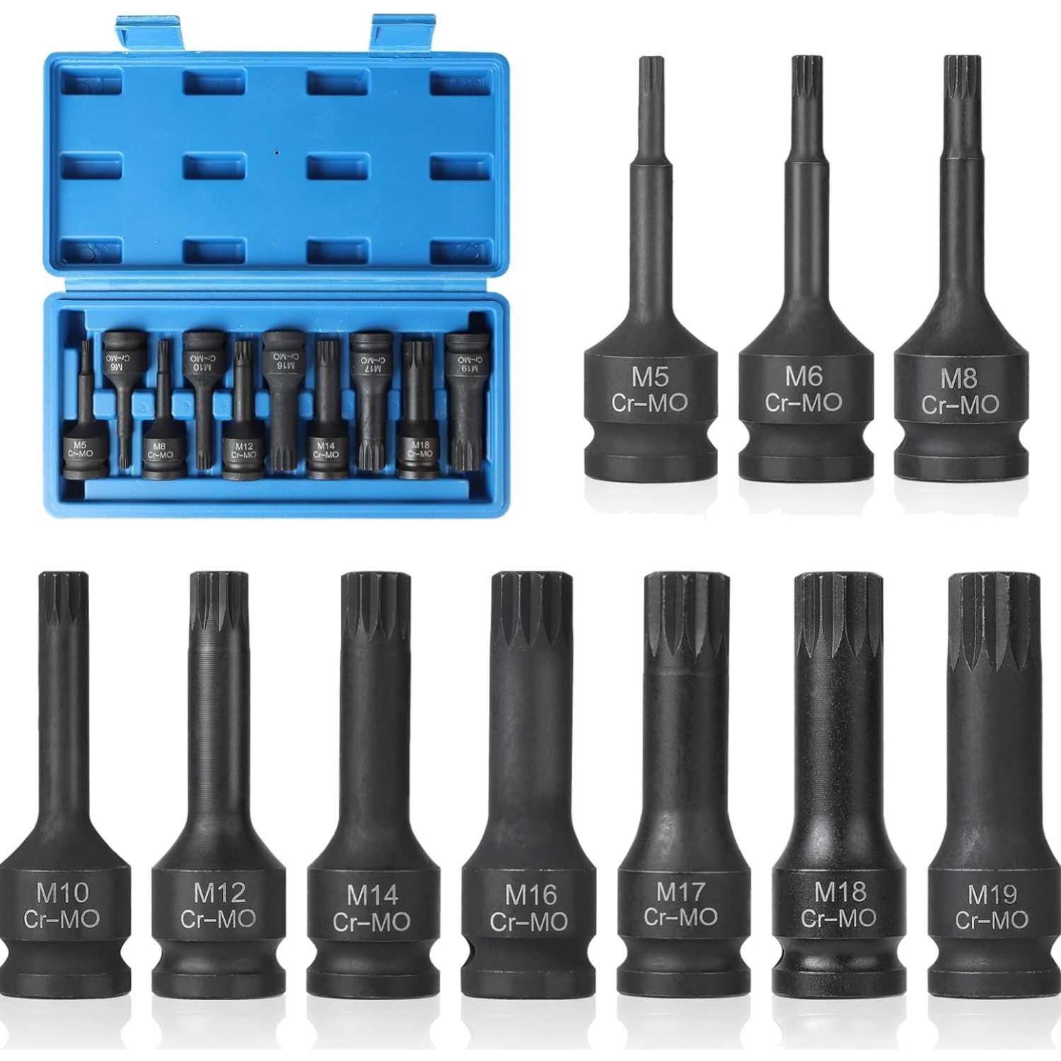 Drive Impact Torx Star Bit Socket Kit M5 M6 M8 M10 M12 M14 M16 M17 M18 M19 1/2"