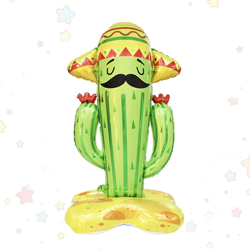 1pc 61 inch tall standing cactus balloon with   large base for stability     durable indoor outdoor party decor for birthdays summer   no electricity needed cactus decor birthday decoration