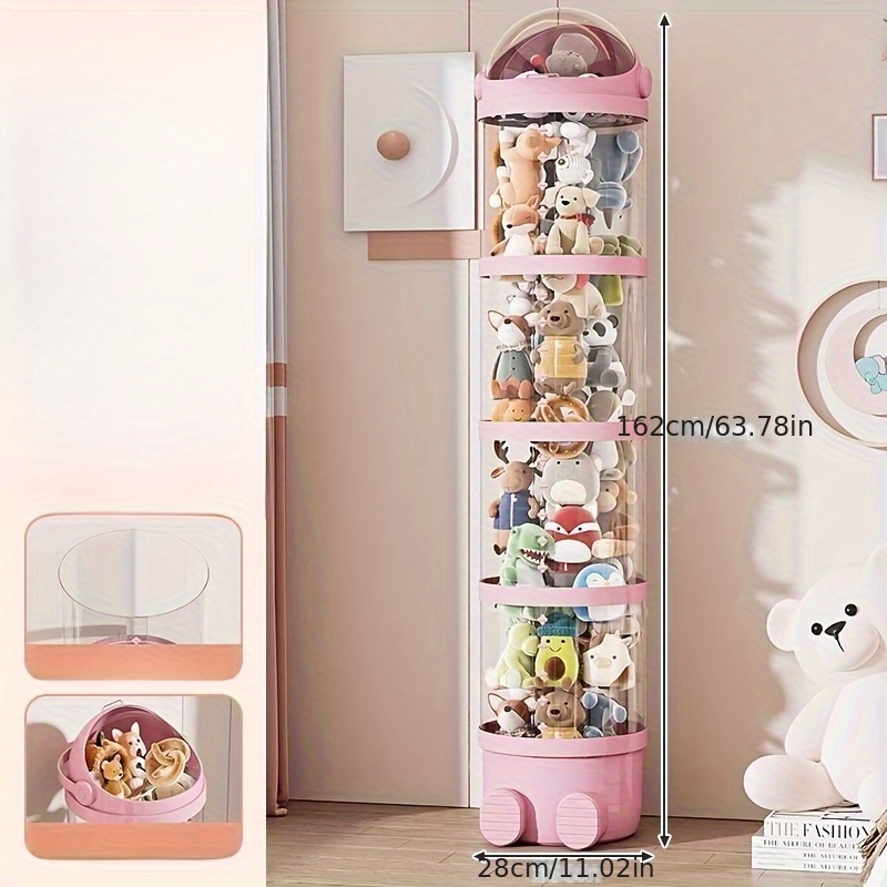 TEMU Plastic Doll Storage Box With Lid - Holds 80 Dolls, Waterproof Multifunctional Toy Case Suitable For Plush Dolls, Dolls, Ideal For, Christmas