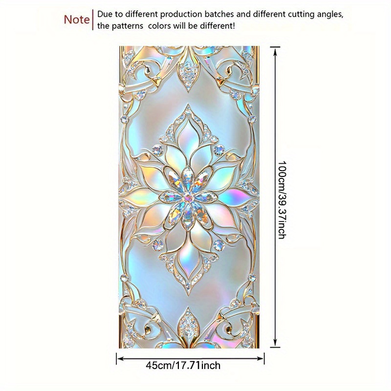 TEMU 2D Plat - 2D Plat - 1pc, Film Adhésif Luxueux à 2D/Plat, Adapté aux Portes et Fenêtres en Verre, Effet Double Face, PVC Amovible, 17.71X39.37