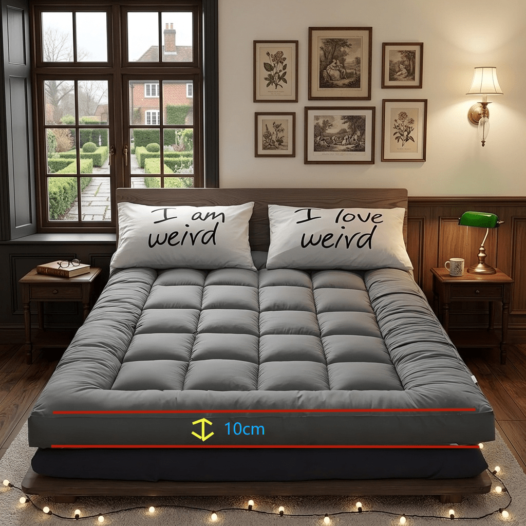 Mattress Topper With 1200 Gsm -, Breathable & Comfortable For , Machine Washable With Strong Elastic Bands