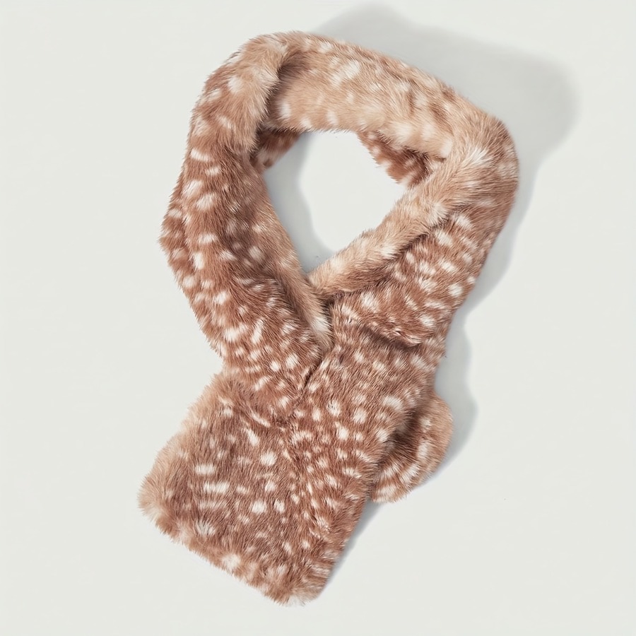 TEMU Winter Warm Soft Deer Print Scarf Suitable For Commuting, Travel, Parties & Shopping - Elegant Stag & Antler Patterns, Hand Washable Weather