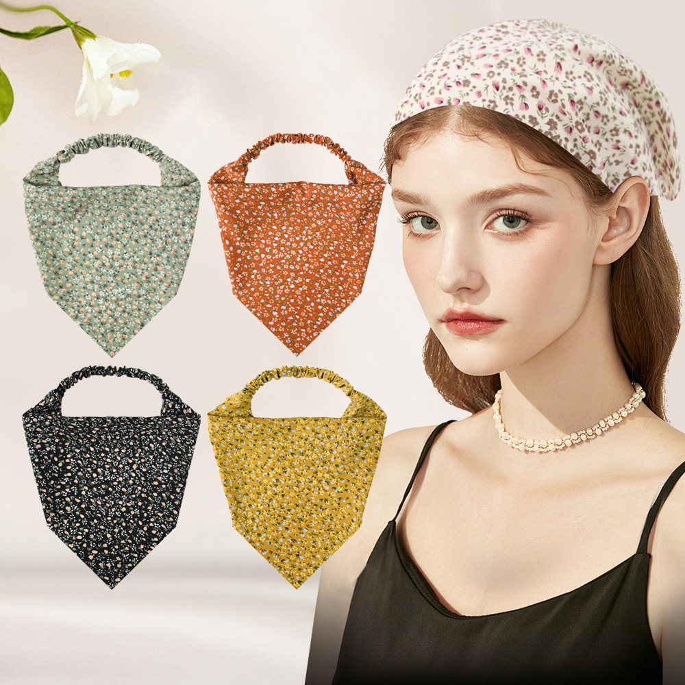 a set four floral satin fabric headbands designed spring - Temu display picture 3
