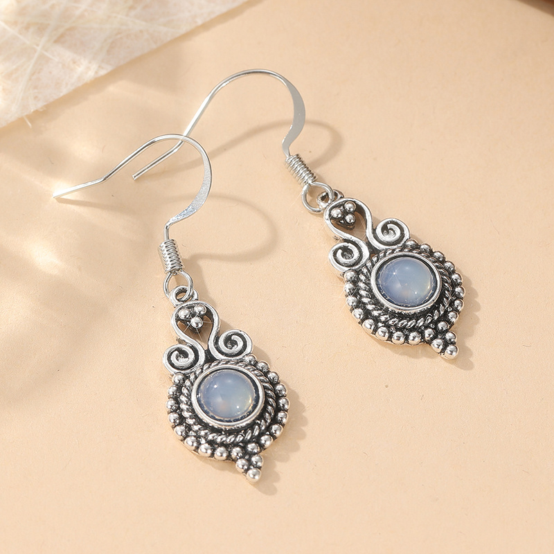 E-shop Handgefertigte runde Ohrringe mit Gewinde-Design, Kupfer-Ergänzungen, Retro-Schmuck, für festliche Frauen-Veranstaltungen, einzigartige